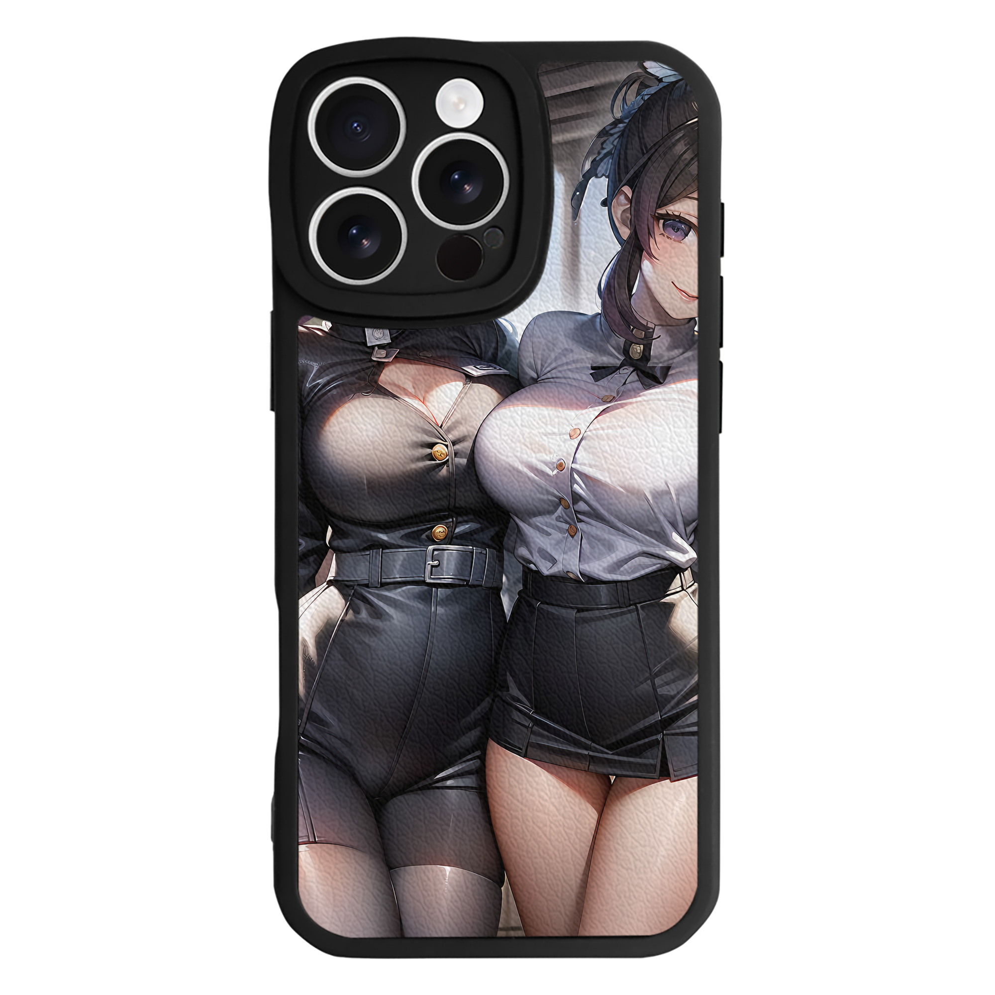 （画像用） 鬼滅の刃（きめつのやいば）蟲柱-胡蝶 しのぶ／こちょう しのぶ Kochou Shinobu 【iPhone 16シリーズ対応】シリコンスマホケース（レザー調） 材質：シリコン